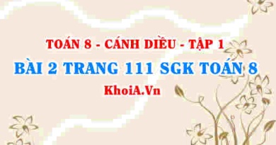 Bài 2 trang 111 SGK Toán 8 tập 1 Cánh Diều